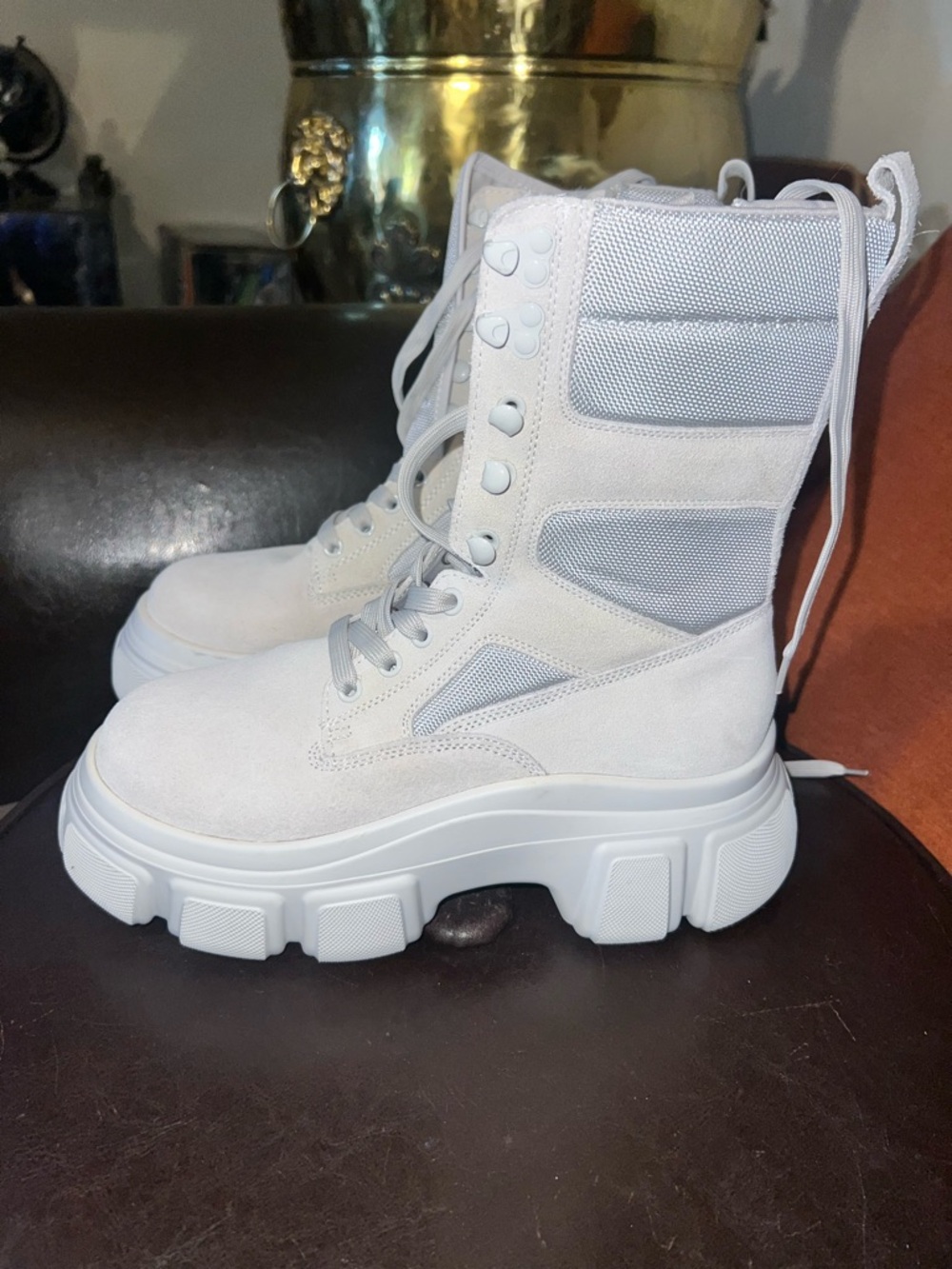 Steve Madden Rivka Bone combat boots women’s size 8M - Picture 3 of 10